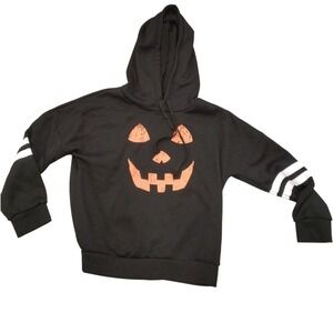 Spadehills Halloween Hoodie Women XL Black Pumpkin‎ Face Stripes Costume